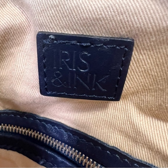 Iris & Ink Cow Leather Linen Animal Print Tote - Picture 13 of 16